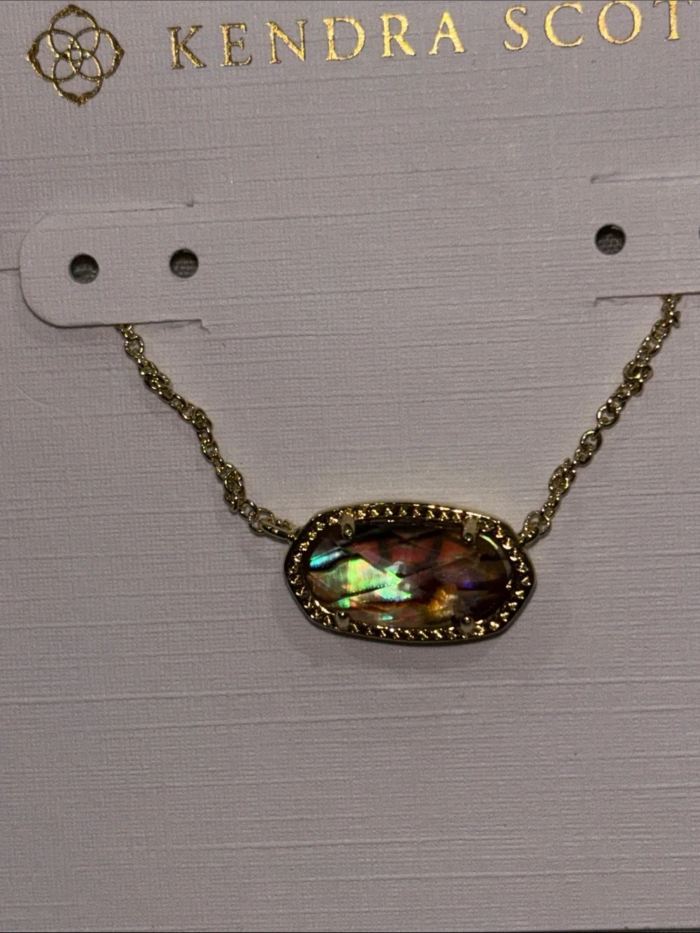 Kendra Scott Gold Abalone Elisa Necklace - Multicolor